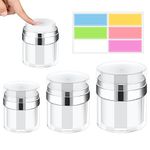 3Pcs Airless Pump Jar, Vacuum Bottle with Lids, Empty Airless Pump Bottle, Moisturiser Pump Dispenser, Leak-proof Cream Jar, Refillable Travel Pot for Cream, Lotions, Makeup (15ml, 30ml, 50ml)