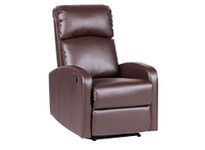 EVRE Recliner Arm Chair with Adjustable Leg Rest and Reclining Functions Leather - Brown