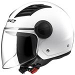 LS2 Motorcycle Helmet - Open Face - Airflow Gloss White - M