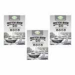 [Set of 3] - A4 Staple Bound Sketch Book 50 Sheets/100 Pages Drawing Pad 130GSM White Cartrige Paper Artist Sketch Pad Book, Durable Acid Free Sketch Paper, Beginners & Experts. (A4 Sketch Book)