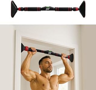 Roughhouse Adjustable Pull-Up Bar – No Drilling, Ultra-Secure Doorway Bar (75-94cm) | Heavy-Duty, 200kg Capacity | Home Gym Essential for Pull-Ups, Chin-Ups & Strength Training