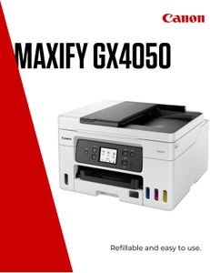 Canon MAXIFY GX4050 MegaTank Wireless Printer – High-Yield Ink
