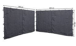 QUICK STAR 2 Side Panels with Zip for Gazebo 3x4m Pavilion Sidewall Anthracite RAL 7012