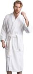 Soft Touch Linen Men's Robe, Turkis