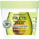 Garnier Fructis Smoothing Treat 1 Minute Hair Mask with Avocado Extract, 3.4 Fl Oz (Pack of 1)