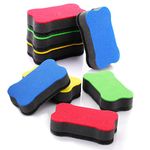 cobee Magnetic Whiteboard Eraser, 8pcs Dry Eraser with Thick Felt Pad, Colorful Dry Wipe Eraser for Cleaning Drywipe Boards, Bone-Shaped Dry Erasers Fit for School Home Offices(7 * 4 * 1.9cm)