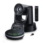 TONGVEO Conference Room Camera System with Bluetooth Microphone, 10X HDMI/USB PTZ Video Camera Kit for Meeting Education Church Works with Microsoft Teams, Zoom, OBS, PC(Cam+ Mic)