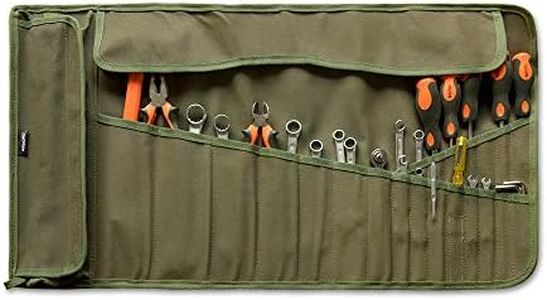 ARMORO Heavy Duty Canvas Tool Roll Organizer Tool Bag, 23 Slots and 1 Pocket, Easy to Roll and Carry for DIY Enthusiasts (Olive)