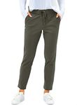 G Gradual Women's Pants with Deep Pockets 7/8 Stretch Ankle Sweatpants for Golf, Athletic, Lounge, Travel, Work, Olive Green, X-Large