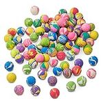 THE TWIDDLERS - 90 Mini Bouncy Balls with Vibrant Marble Colours, 3cm Rubber Balls for Kids Birthdays, Party Bag Fillers & Prizes - Assorted Colours