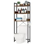 OTK Over-The-Toilet Storage, 3 Tier Bathroom Organizer Shelf, Freestanding Space Saver with Toilet Paper Holder, Multifunctional Over The Toilet Rack, Vintage