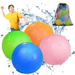 SOPPYCID Reusable Magnetic Water Balloons, 4PC Refillable Water Bomb Splash Balls Self Sealing Quick Fill, Latex-Free Silicone Water Toys for Kids Adults Water Games Outside Summer Fun Party