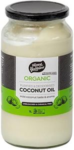 Honest to Goodness, Organic Coconut Oil Purified/Deodorised, 1 Liter - High-quality cooking oil, with minimal coconut flavour or aroma, high smoking point.