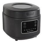 West Bend - Programmable rice and grain cooker with 7 preset functions, includes delayed start and keep warm, features easy viewing window and steam basket, 12 cups