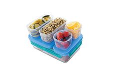 Rubbermaid RMAID2000665 LunchBlox Leak-Proof Entree Lunch Container Kit, Large, Reflecting Pool Blue (2000665), Plastic