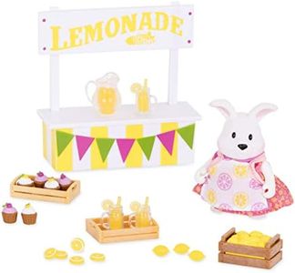 Li’l Woodzeez Lemonade Stand Playset – 25pc Toy Set with Rabbit Figurine, Play Food, and Miniature Accessories – Toys and Gifts for Kids Aged 3 and Up