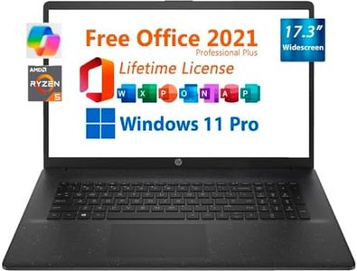 HP Essential Business Laptop (2024), 17.3" HD Display, AMD Ryzen 5 7530U 6-core Processor (Up to 4.5GHz),32GB RAM,1TB PCIe SSD, with Free Lifetime Office 2021,Windows 11 Pro Copilot+ PC