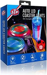 STP Auto LED Coaster Lights, Red and Blue, Motion-Activated Interior Lighting, Only Works at Night, 2-Hour Charge Provides 15 Days of Use, Rechargeable with Micro-USB Cable, 2-Pack