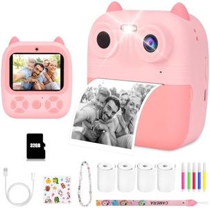 LiveGo Instant Camera for Kids1080P Kids Camera Instant Print with 4 Rolls No Ink Print Paper 32G SD Card,Selfie Digital Camera 96MP Video Camera with 2.8” Screen,Ideal Toy Gift for Kids 3-14 (Pink)