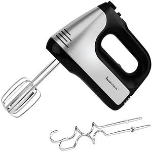 Innoteck Kitchen Pro Hand Mixer - 6 Speeds with Turbo Button - Anti-Splash 400W Electric Hand Whisk - 4 Stainless Steel Attachments - Electric Whisk for Easy Whipping Dough, Cream, Eggs - Food Mixer