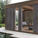 Sun Zero Beacon Woven Indoor/Outdoor UV Protectant Energy Efficient Grommet Curtain Panel, 52" x 84", Gray