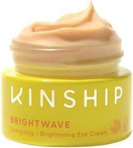 Kinship Brightwave Vitamin C Energizing + Brightening Eye Cream - Reduce Dark Circles & Puffiness - Diminishes Fine Lines & Under Eye Bags - Hydrating w/Antioxidants - Fragrance Free (0.5 Oz)