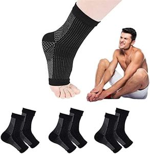 Neuropathy Socks - Soothe Socks for Neuropathy Pain - Heelium Pain Relief Socks - Ankle Compression Foot Sleeve with Arch Support for Foot and Heel Pain Relief (L/XL, Black)