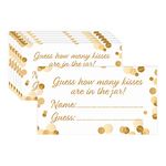 How Many Kisses in The Jar Game - White and Gold (Extra Cards)