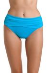 La Blanca Women's Island Goddess Mid Waist Pant Bikini Swimsuit Bottom, Lagoon, 8