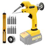 ELMCONFIG Cordless Soldering Iron Kit, 30W Soldering Gun with 50g 0.04’’ Solder Wire & 10pcs Solder Tips & Solder Aspirator, Suitable for Dewalt 18V/20V Max Li-ion Battery, for Repairing Welding