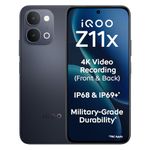 iQOO Z11x 5G (Titan Black, 8GB RAM, 256 GB Storage) | Dimensity 7400-Turbo Processor | 7200 mAh Battery | 4K Video Recording Front & Back | IP68 & IP69+ | Powered by OriginOS 6