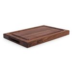 John Boos Boos Block Professional Collection Large Reversible Wood BBQ Cutting Board with Juice Groove, 1.5-Inch Thickness, 18" x 12" x 1 1/2", Walnut