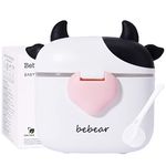 Bebamour Baby Formula Dispenser Portable Travel Milk Powder Formula Container Candy Fruit Snack Storage Container with Scoop and Leveller, BPA Free, 450 ML (NEW Black)