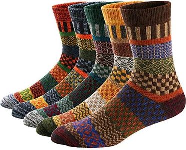 Ueither Calcetines de Lana Calientes Para Otoño e Invierno Estilo Vintage Hombre/Mujer 5 pares (Color 7, 38-43)