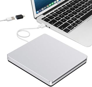 Guamar External CD DVD Drive Superdrive for Apple, Aluminum Alloy Slot-in USB CD/DVD Burner, Portable CD Reader DVD Player Writer, Optical Disk Drive for Laptop Mac PC MacBook Windows Linux