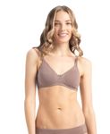 Jockey 1722 Women's Wirefree Non Padded Super Combed Cotton Elastane Stretch Medium Coverage Everyday Bra with Concealed Shaper Panel_Deep Taupe_32B