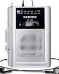 SEMIER Cassette Recorder Player with AM FM, Compact Vintage Cassette Tape Player with Big Speaker, Earphone Jack, Removable Belt Clip, Powered by DC or AA Battery