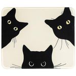 JINJIASC Funny Mouse Mat Square Cute Mouse Pad for Wireless Mouse Small Office Computer Mousepad for Desk Laptop with Non-Slip Rubber Base (Three Cats)