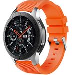 Dirrelo Strap Compatible with Samsung Galaxy Watch 3 45mm/Galaxy Watch 46mm/Huawei GT 2 46mm, 22mm Soft Silicone Sport Wrist Bands Replacement for Samsung Gear S3 Frontier for Men Women, Orange