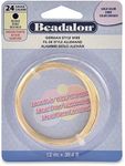 Beadalon German Style Wire for Jewelry Making, Round, Gold Color, 24 Gauge, 39.4 ft