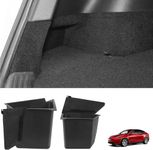 BASENOR Trunk Bins for Tesla Model Y Trunk Organiser Waterproof Rear Trunk Storage Bins Side Box with Carpeted Lip Tesla Interior Accessories 2022 2023 2024