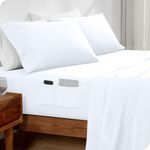 Bare Home Twin XL Sheet Set Dual Pocket- College Dorm Size - Premium 1800 Ultra-Soft Microfiber Twin Extra Long Sheets - Double Brushed - Twin XL Sheets Set - Deep Pocket - Bed Sheets (Twin XL, White)