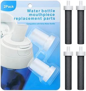 2pcs Bite Valve Replacement Compatible with Brita Water Bottle & Brita Filter Water Bottle Replacement, Plus 4pcs Water Bottle Filter for Brita, Silicone Water Bottle Mouthpiece Replacement