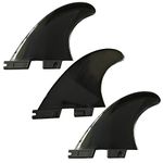 UP100 Height 4.58 inch Tri G5 Surfboard FCS II Fins for FCS 2 Fins Box SUP Surfing Fin 1 Center + 2 Side 2 Colors (Black)