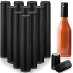 200 Pieces PVC Heat Shrink Capsules Hot Sauce Bottles 28 x 50mm Wine Bottle Capsules Shrink Caps for Wine Bottles, Woozy Bottles 5oz 10oz(Black)