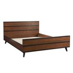 Linon Mid Century Wood Platform Queen Bed