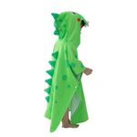 LOLANTA Kids Terry Cloth Cover UPs Children's Hooded Bath Towels Dinosaur, Baby Beach Towel Poncho Swim 100% Cotton for boys Dinosaur(Green Crocodile,1-3T)