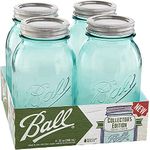Ball 1440069055 Collection Elite Mason Jars, Wide-Mouth, Blue, 1-Qt, 4-Pk. - Quantity 4