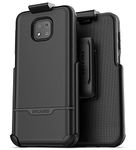 Encased Moto G Power 2021 Belt Clip Case (Rebel) Military Grade Full Body Rugged Cover Holster (Motorola G Power) Black