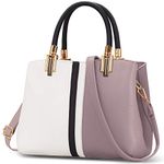 TIBES Top-Handle Handbag Stitching Purse for Women Girls Tote Satchel Shoulder Bags